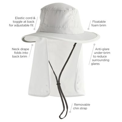 Coolibar UPF 50+ Unisex Convertible Boating Hat